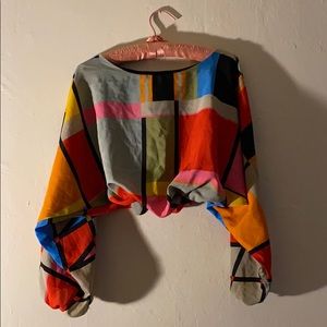 Bailey Blue cropped genie blouse